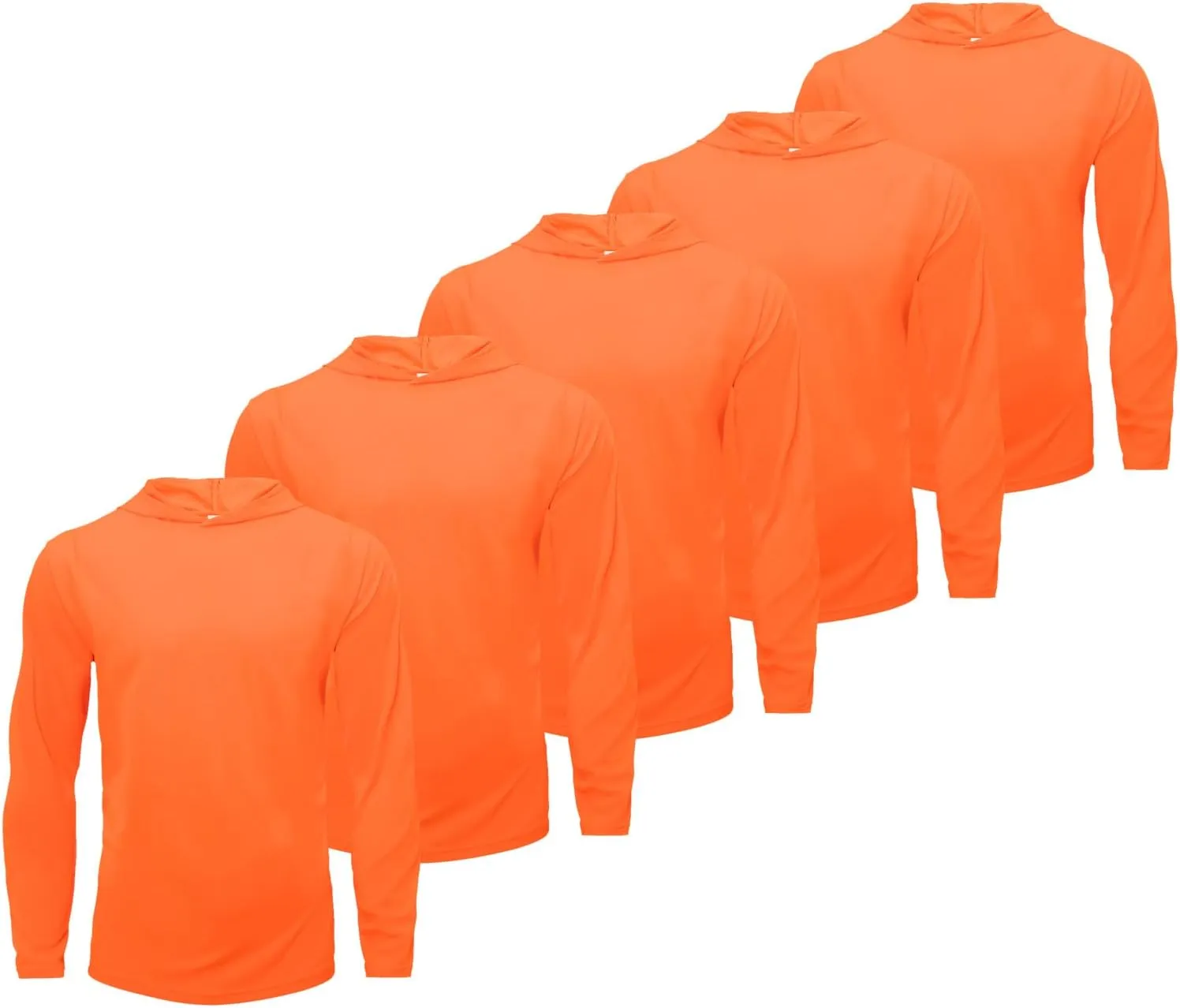 5 Pack Mens Long Sleeve Tee Shirts Quick Dry Sun Protection Hoodie Fishing Shirts Workout Shirts