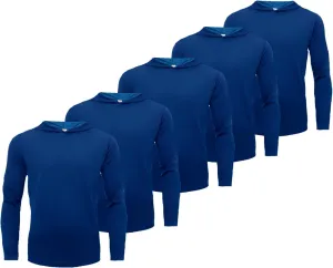 5 Pack Mens Long Sleeve Tee Shirts Quick Dry Sun Protection Hoodie Fishing Shirts Workout Shirts
