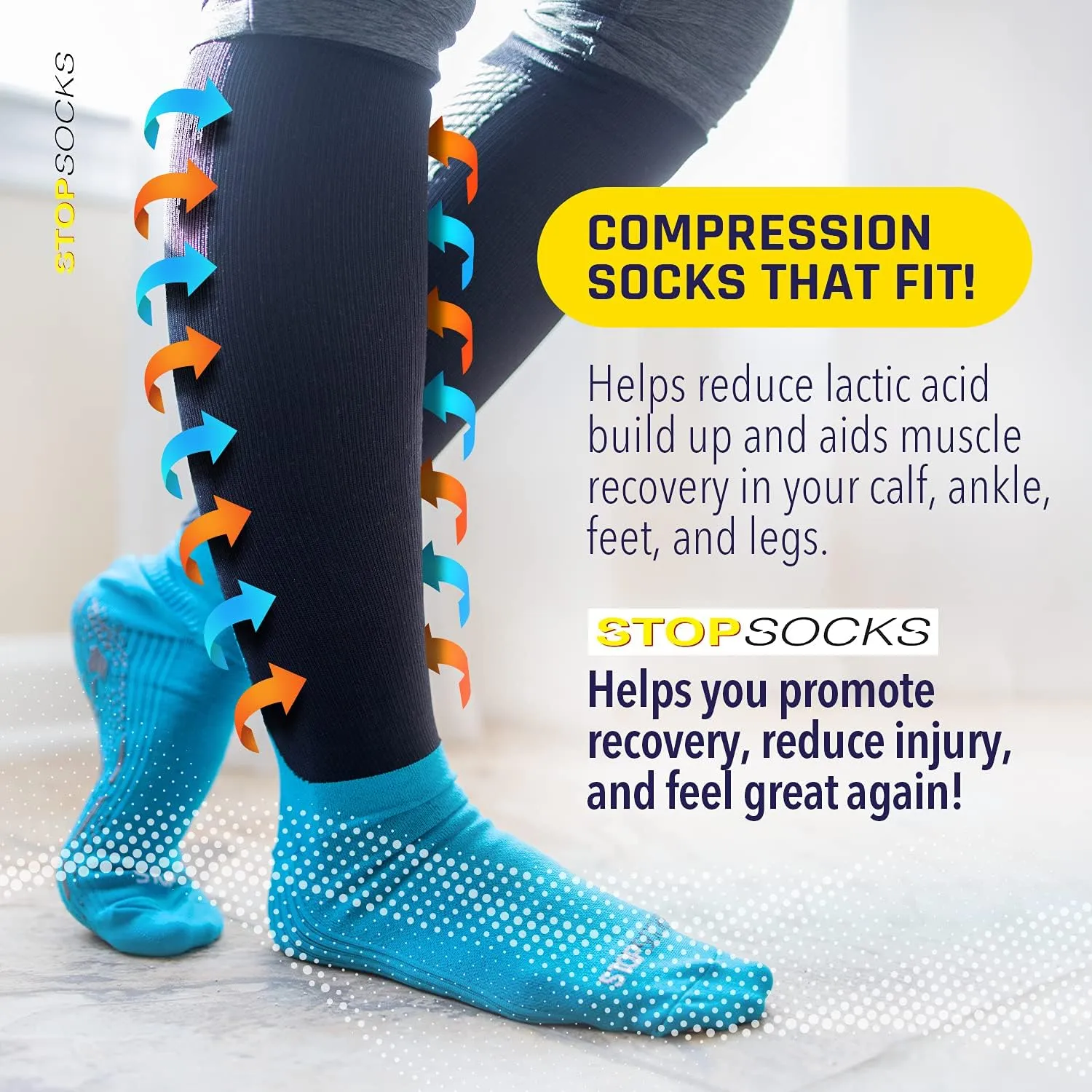 Athletic Non Slip Non Skid Socks with Grippers for Women, Men, Yoga, Barre, Pilates, Gym, Sport, and Hospital