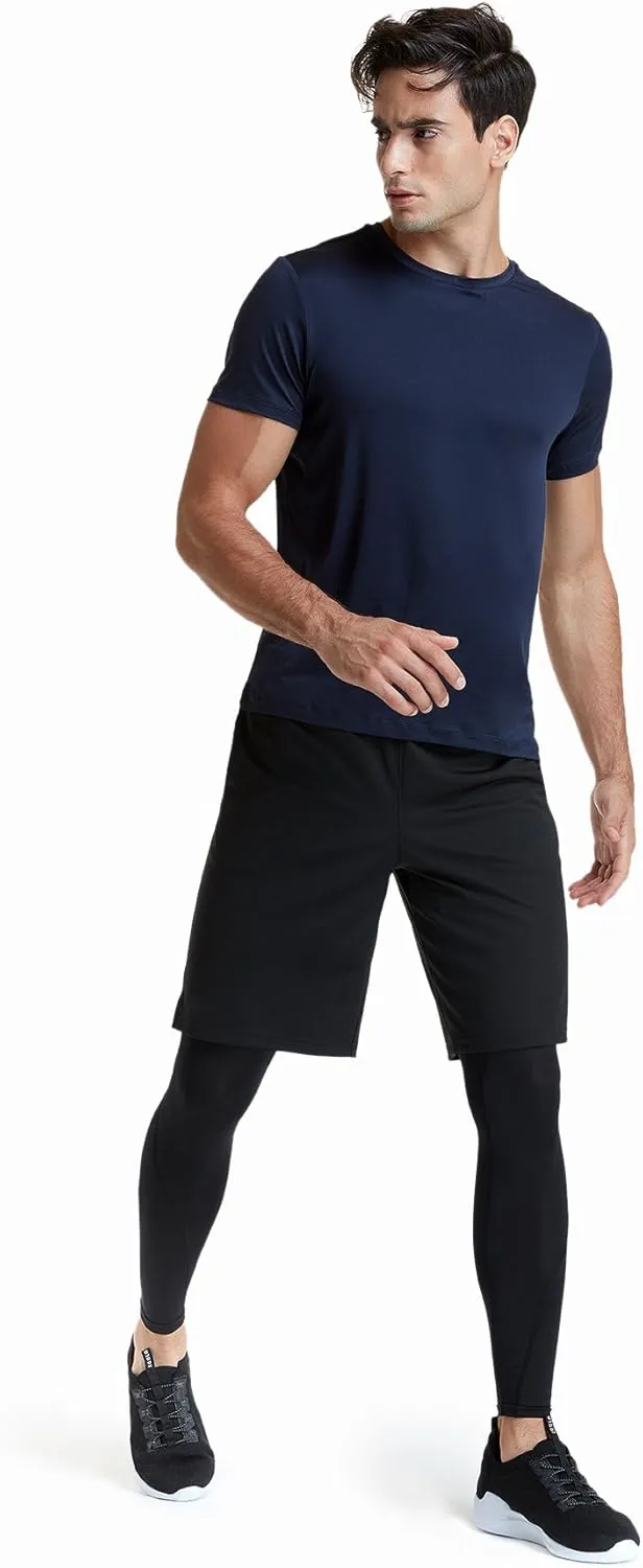 ATHLIO Men's Workout Running Shirts, Sun Protection Quick Dry Athletic Shirts, Short Sleeve Gym T-Shirts