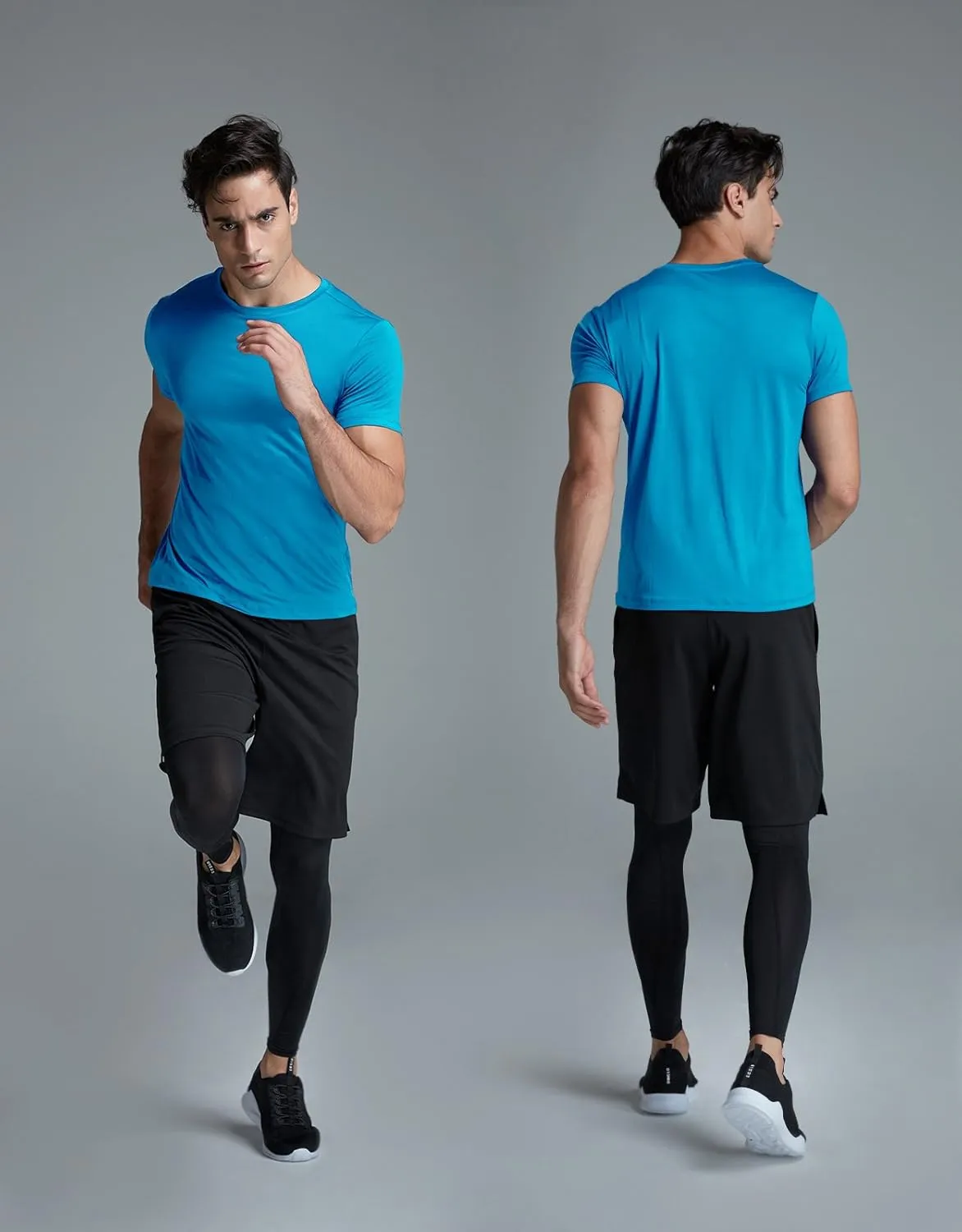 ATHLIO Men's Workout Running Shirts, Sun Protection Quick Dry Athletic Shirts, Short Sleeve Gym T-Shirts
