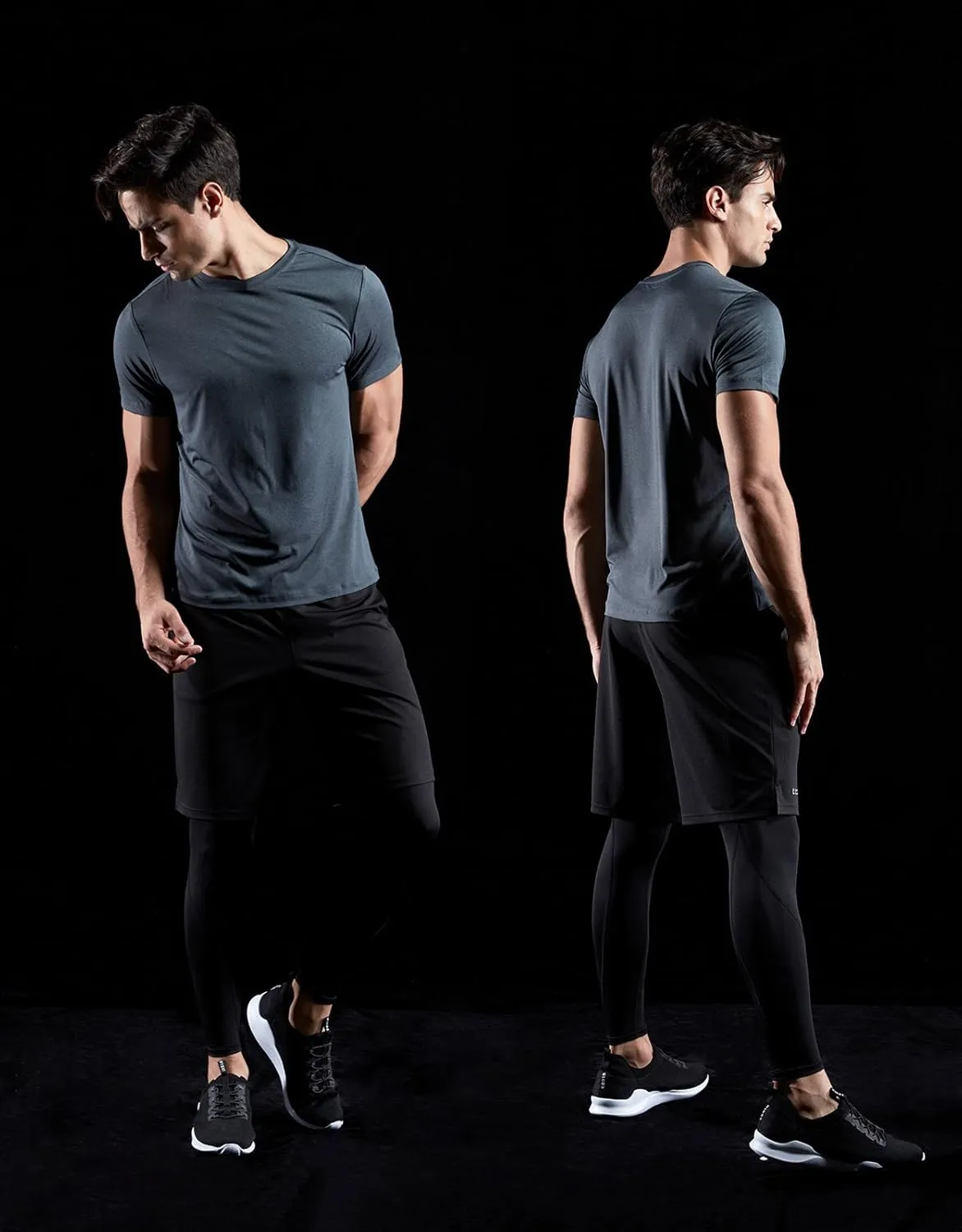 ATHLIO Men's Workout Running Shirts, Sun Protection Quick Dry Athletic Shirts, Short Sleeve Gym T-Shirts