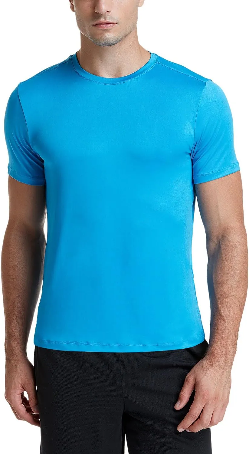 ATHLIO Men's Workout Running Shirts, Sun Protection Quick Dry Athletic Shirts, Short Sleeve Gym T-Shirts