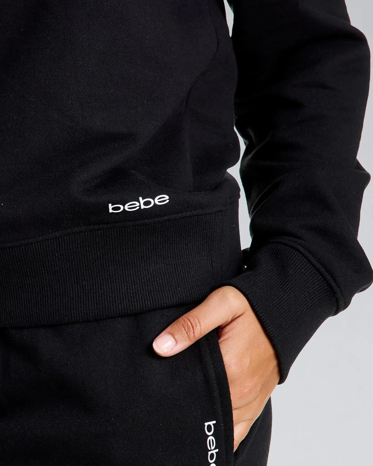 bebe French Terry Hoodies for Women, Pullover Sweatshirts for Women, Comfy and Cute Sweatshirt, Regular and Plus Size