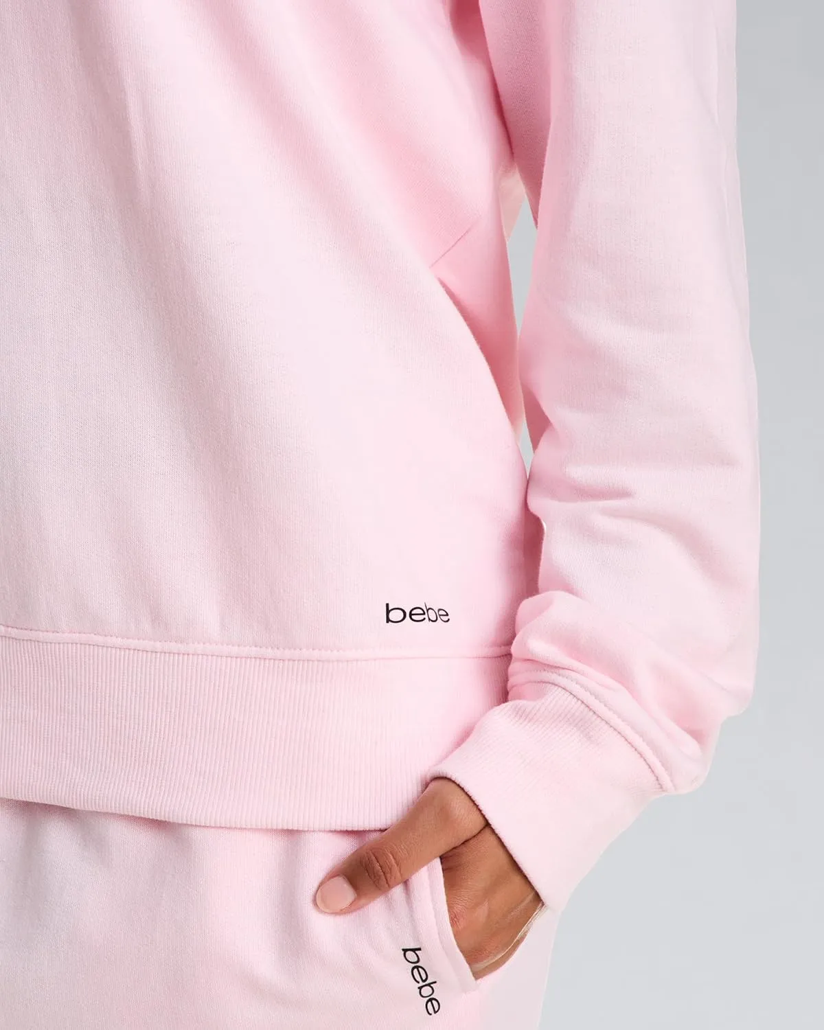 bebe French Terry Hoodies for Women, Pullover Sweatshirts for Women, Comfy and Cute Sweatshirt, Regular and Plus Size