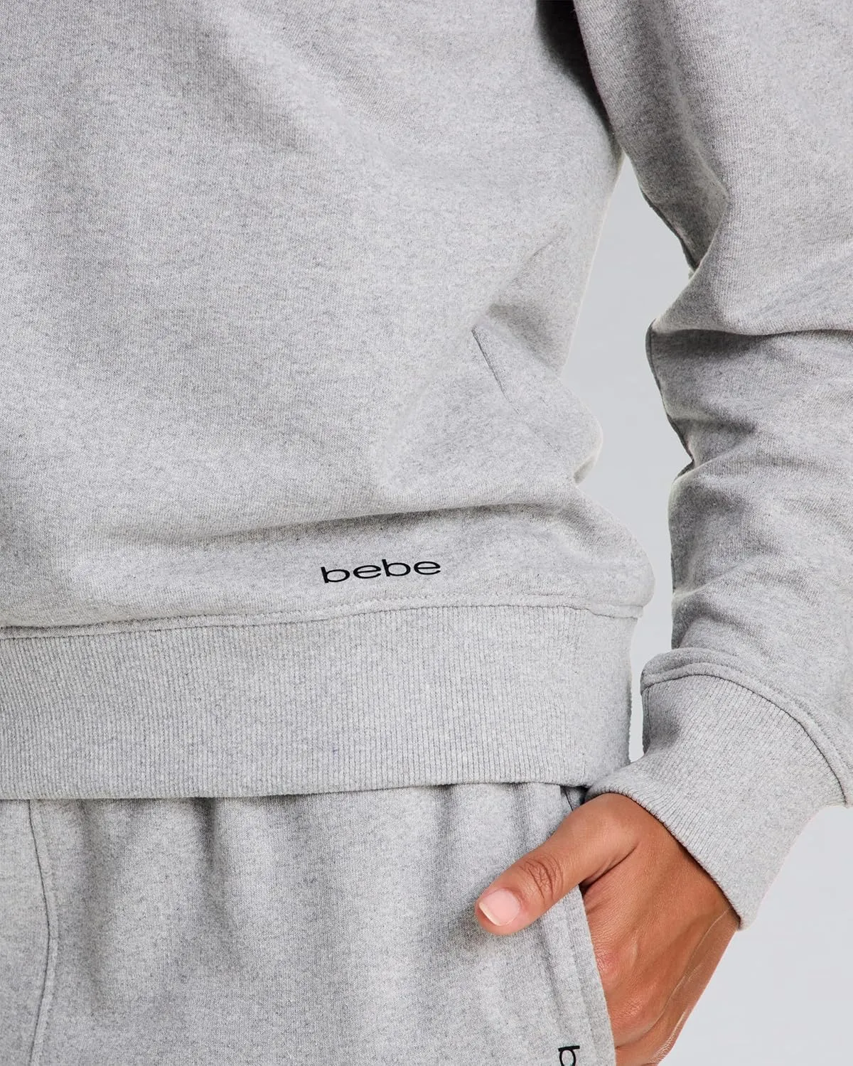 bebe French Terry Hoodies for Women, Pullover Sweatshirts for Women, Comfy and Cute Sweatshirt, Regular and Plus Size