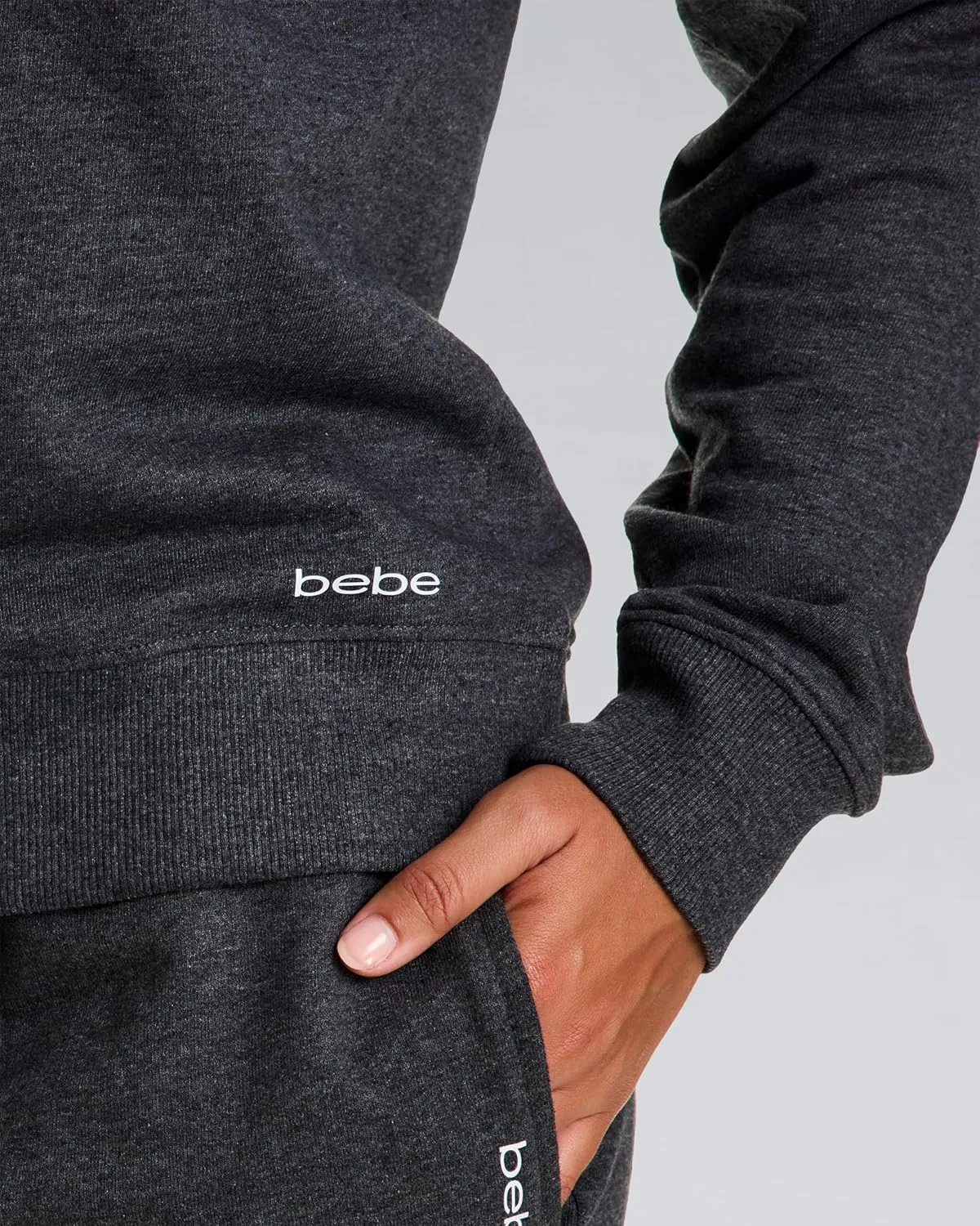 bebe French Terry Hoodies for Women, Pullover Sweatshirts for Women, Comfy and Cute Sweatshirt, Regular and Plus Size