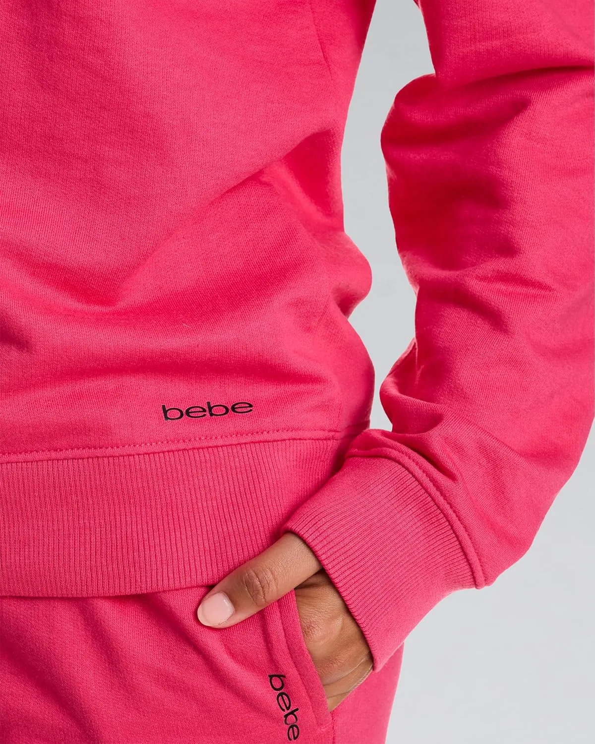 bebe French Terry Hoodies for Women, Pullover Sweatshirts for Women, Comfy and Cute Sweatshirt, Regular and Plus Size