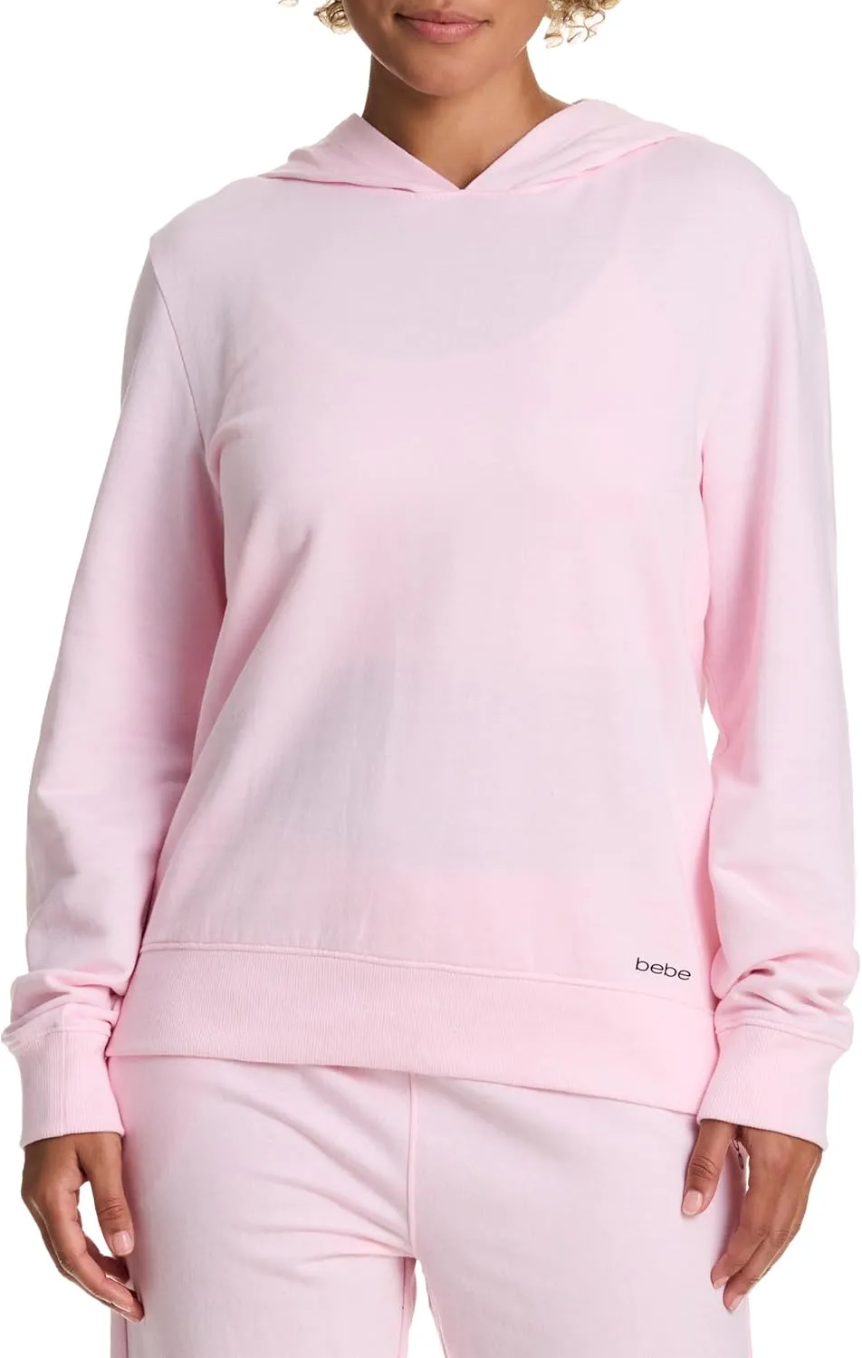 bebe French Terry Hoodies for Women, Pullover Sweatshirts for Women, Comfy and Cute Sweatshirt, Regular and Plus Size