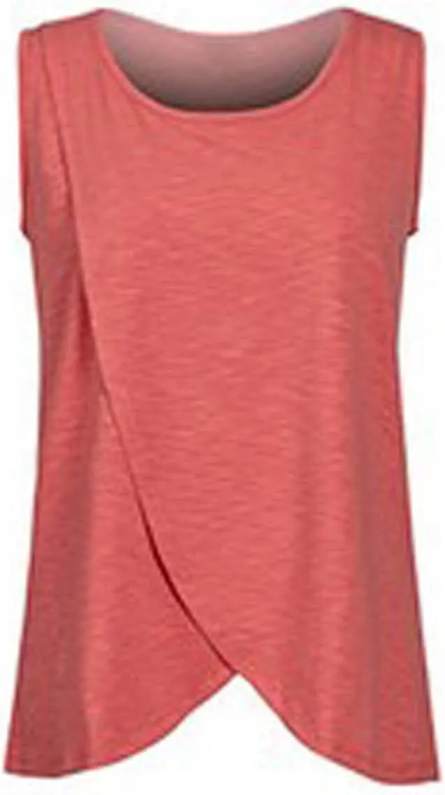 Binmer Women's Maternity Tops Sleeveless Crewneck Double Layer Breastfeeding Shirts 2024 Summer Casual Nursing Tank Vest