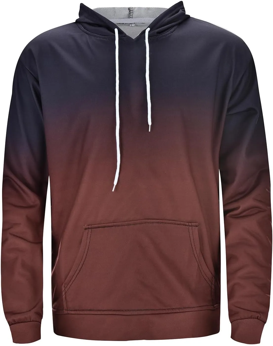 Black Hoodie Men Block Tie-Dye Drawstring Long Sleeve Hooded Pocket Sweatershirt Top Poloo Hoodie Hoodie For Men