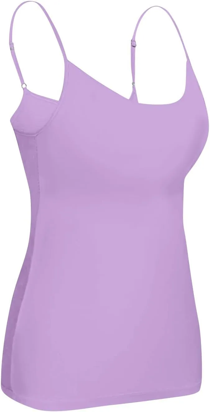 Camisole Tops for Women Built in Bra Adjustable Spaghetti Strap Workout Yoga Shirts Basic Tank Tops Layer Padded Bra