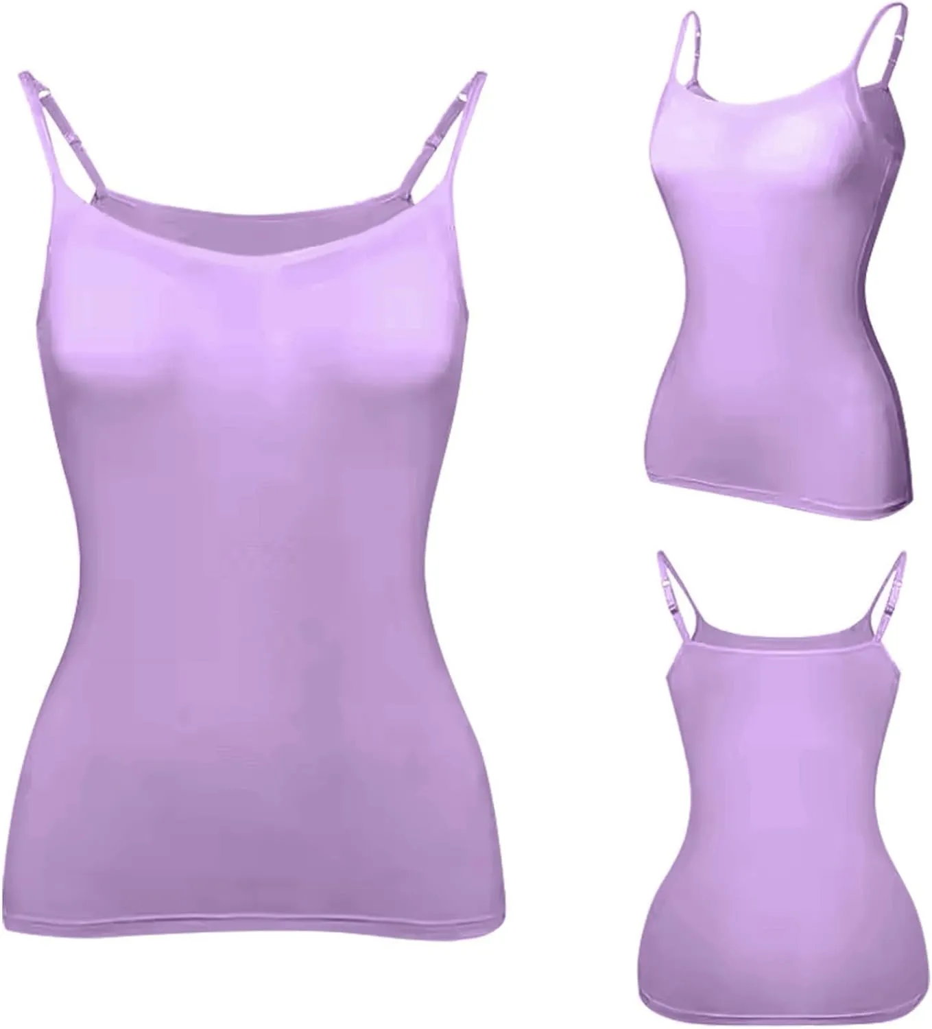 Camisole Tops for Women Built in Bra Adjustable Spaghetti Strap Workout Yoga Shirts Basic Tank Tops Layer Padded Bra