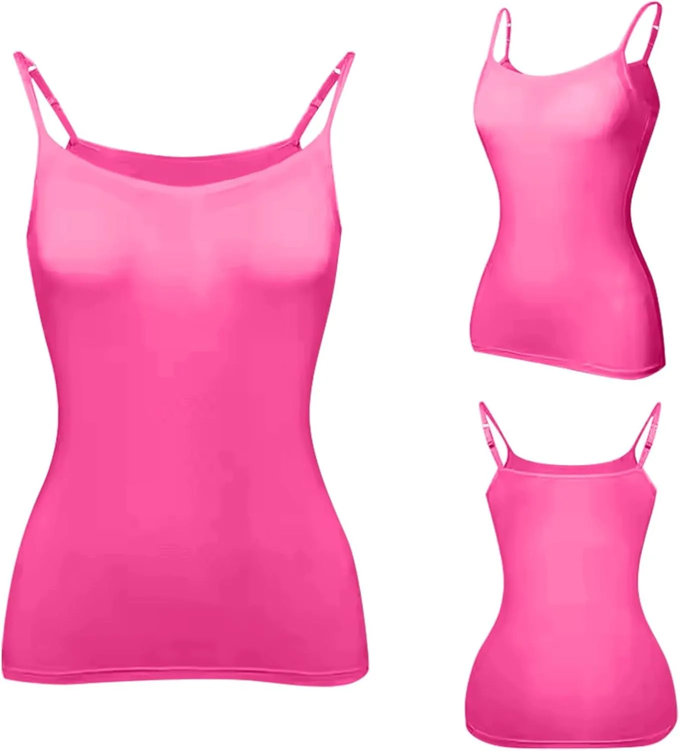 Camisole Tops for Women Built in Bra Summer Adjustable Spaghetti Strap Cami Tank Sports Yoga Undershirts