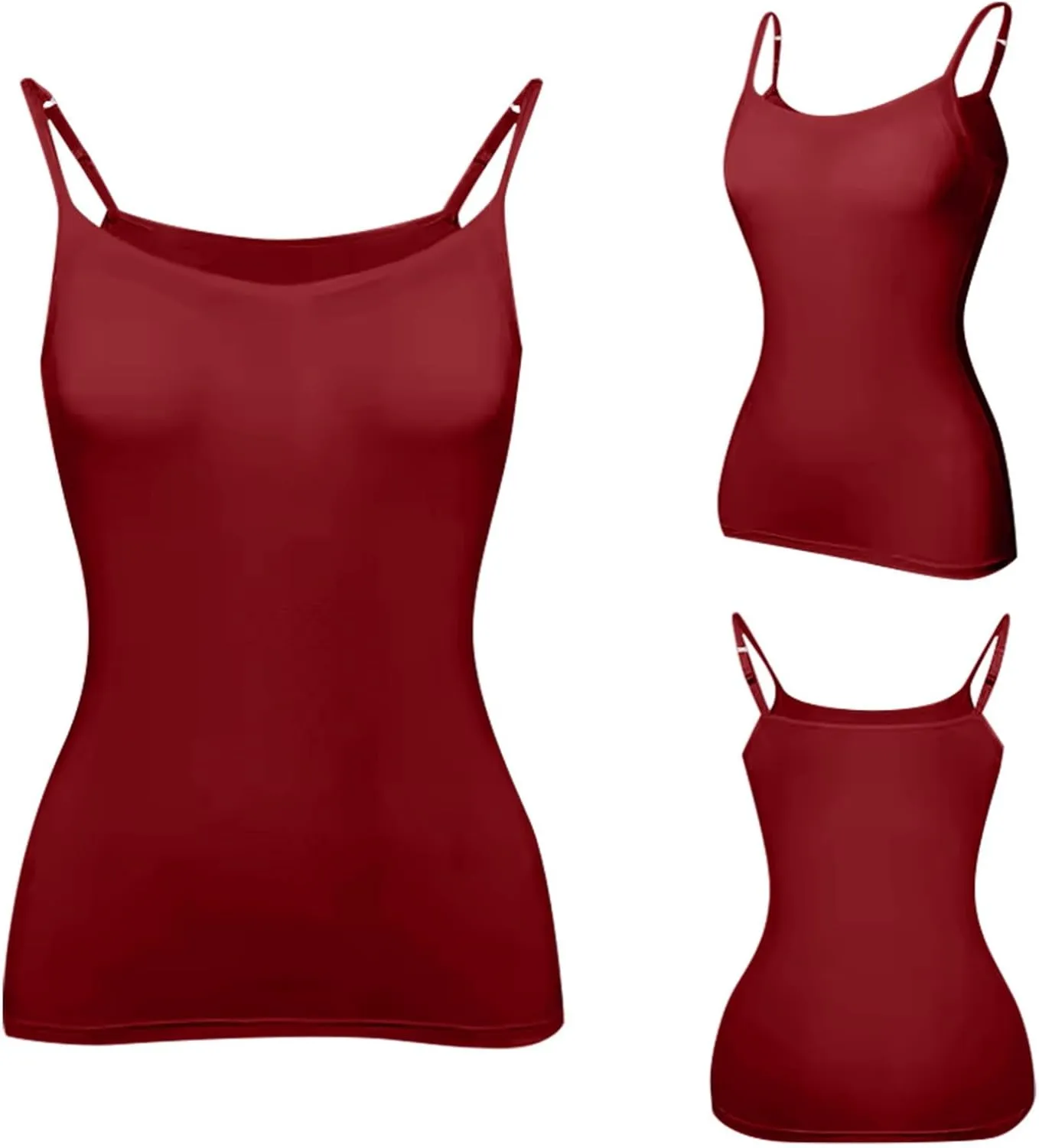 Camisole Tops for Women Built in Bra Summer Adjustable Spaghetti Strap Cami Tank Sports Yoga Undershirts