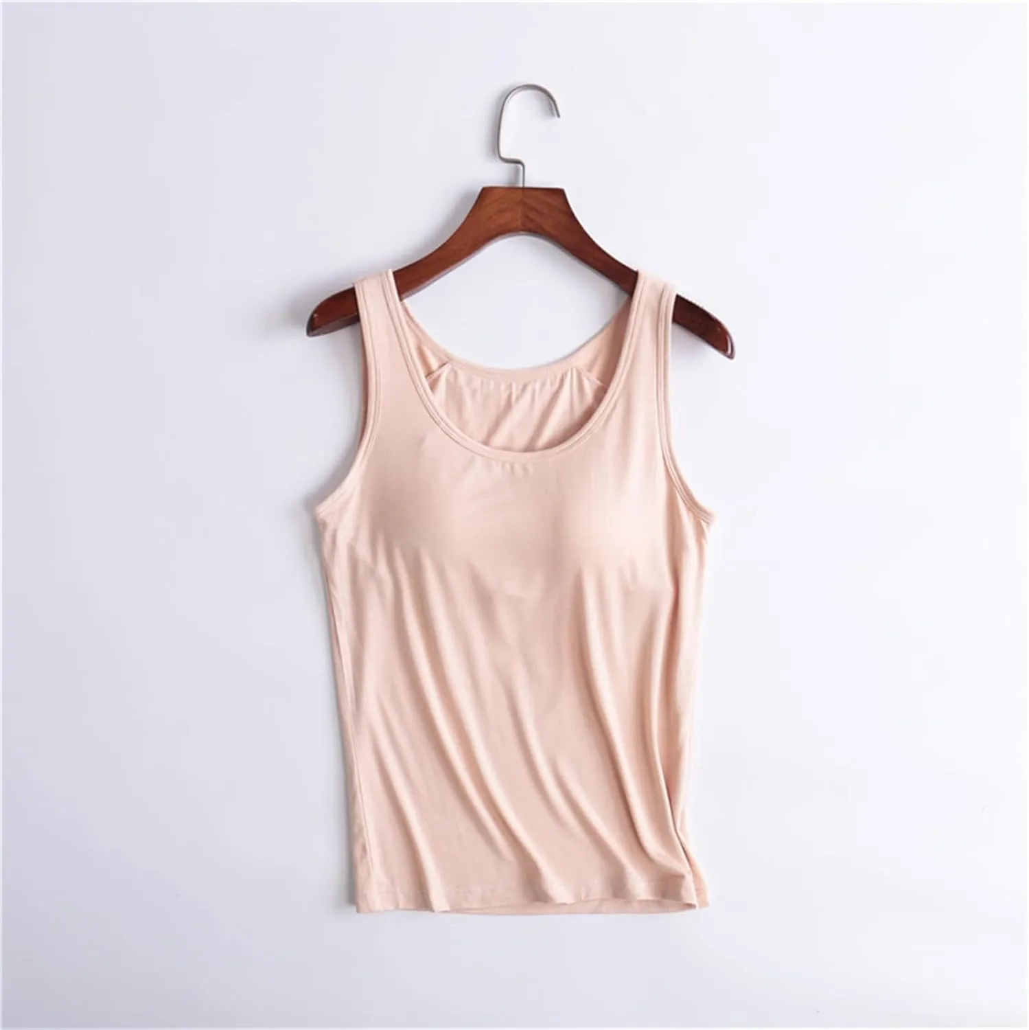 Camisole Tops for Women Summer 2025 Spaghetti Strap Basic Padded Tank Top with Built in Bra Workout Yoga Shirts