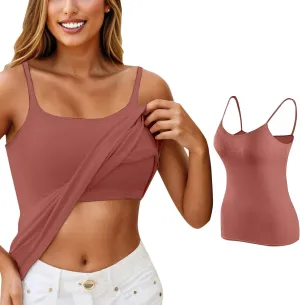 Camisole Tops for Women Summer Adjustable Strap Padded Tank Top Wtih Shelf Bra Workout Yoga Shirts