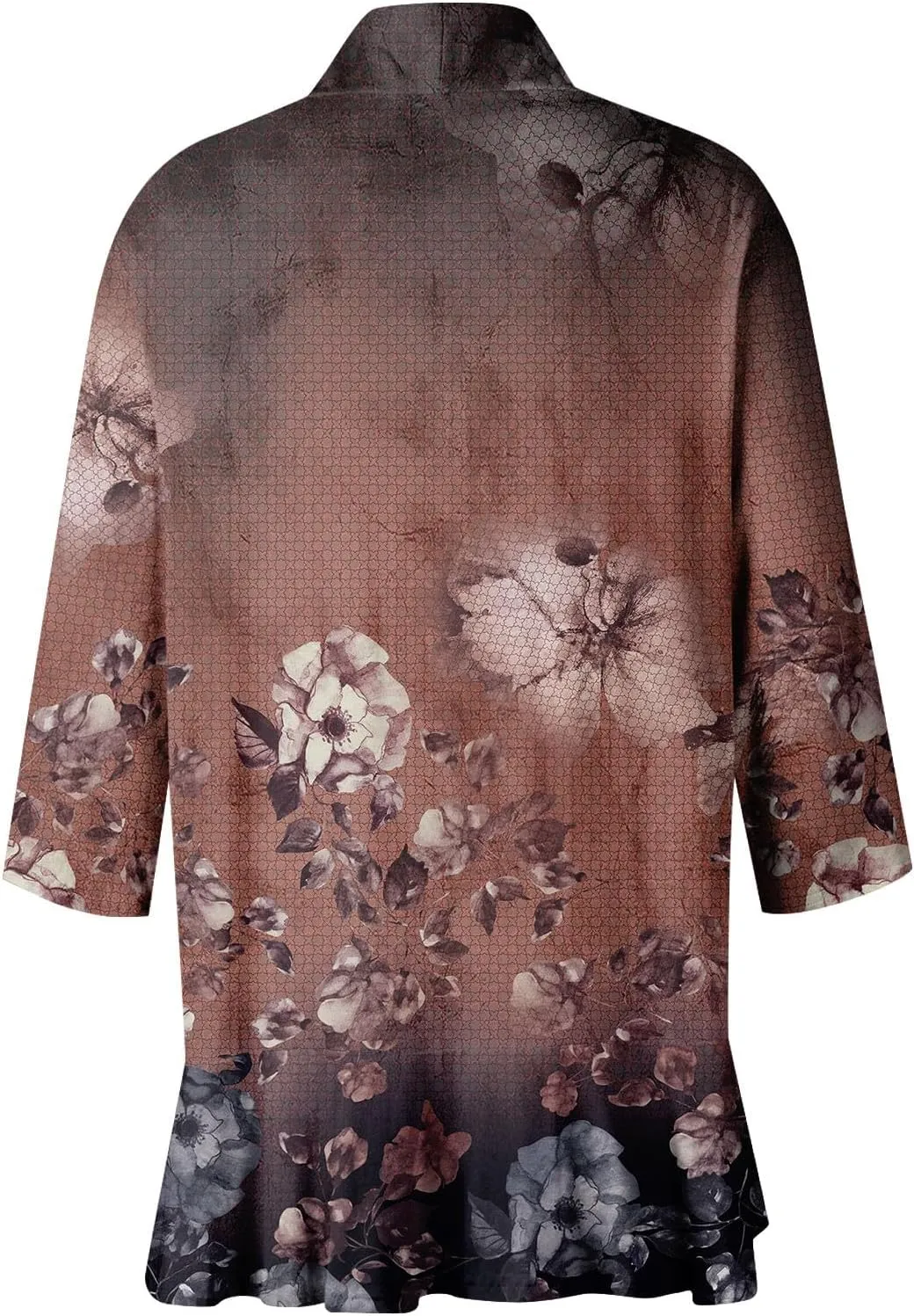 Cardigans for Women 2025 Retro Print Lightweight Cardigans Casual Duster Jackets 3/4 Sleeve Blouse Tops Coat