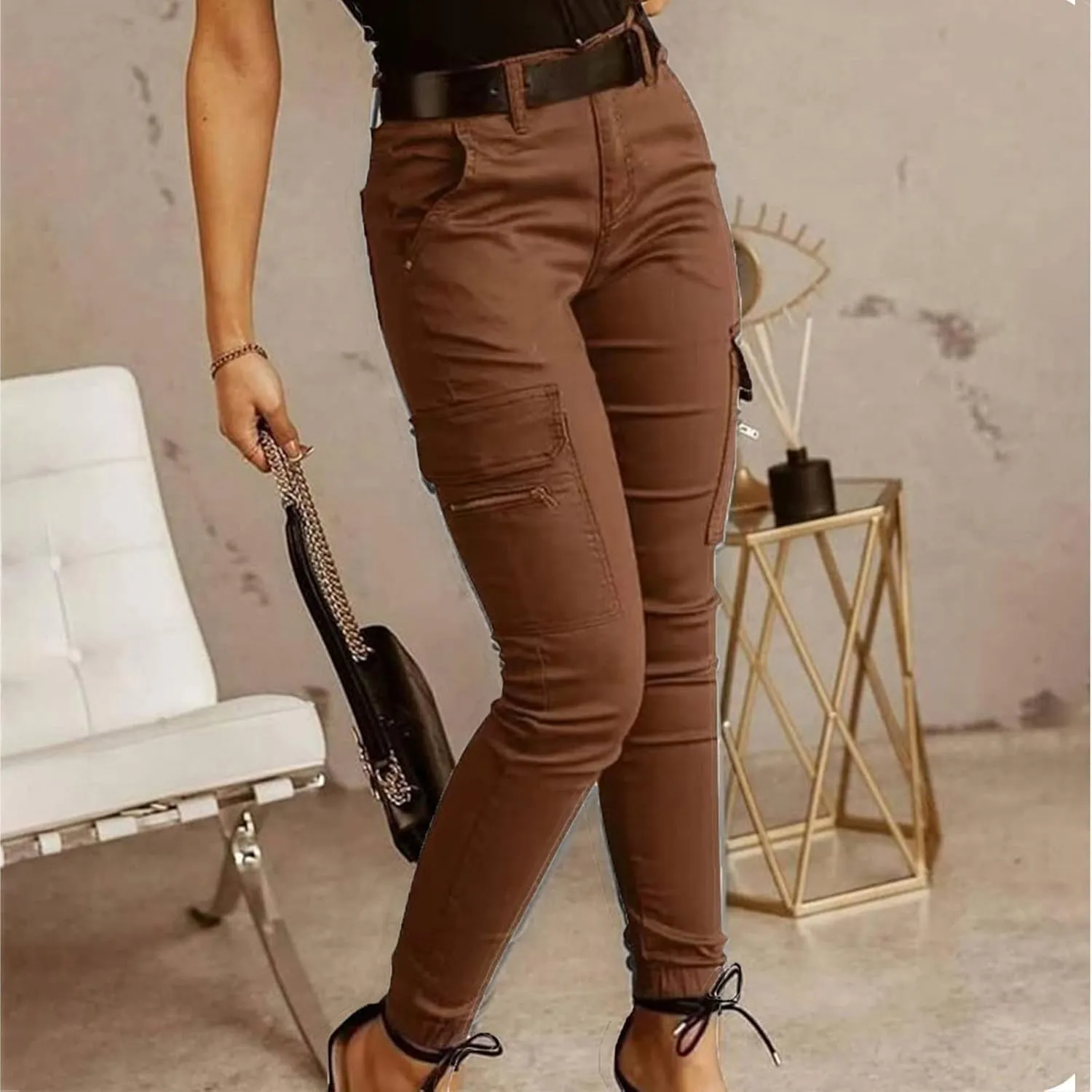 Cargo Pants Women Joggers Stretch Skinny Pants High Waisted Hiking Pants Tactical Pants Military Combat Cargo Pants