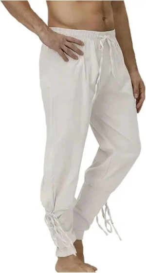 Casual Pants for Mens Linen Pants Summer Beach Pants Drawstring Yoga Pants Loose Fit Elastic Waist Pants