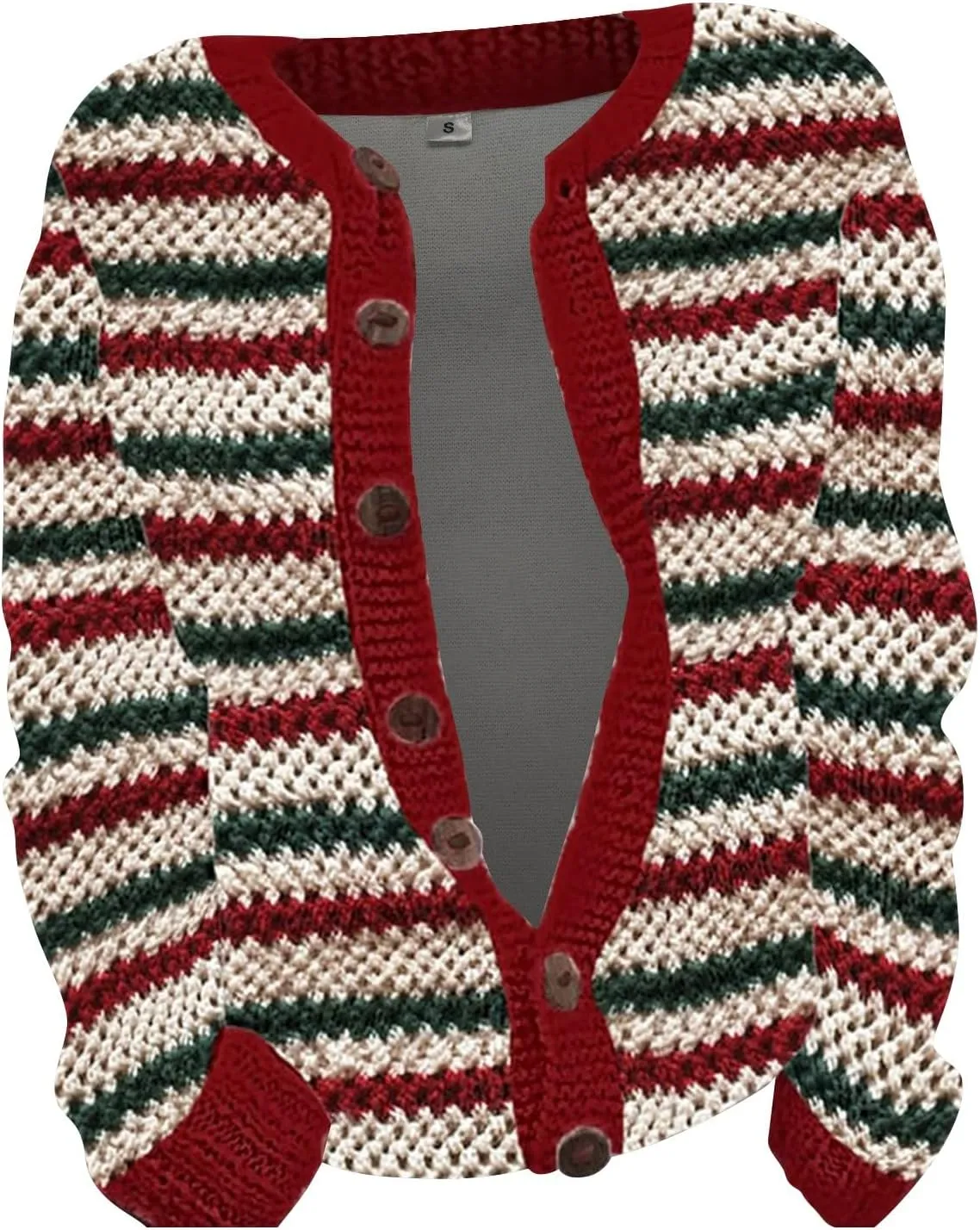 Christmas Sweaters for Women 2024 Ugly Funny Xmas Print Button Up Cardigans Fall Winter Long Sleeves Knit Tops Jackets