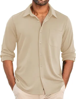 COOFANDY Men's Wrinkle Free Shirts Casual Long Sleeve Button Down Dress Shirts