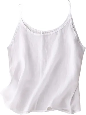 Cotton Linen Tank Tops for Women Casual Summer Gauze Shirt Basic Sleeveless Layering Camisoles Beach Vacation Clothes