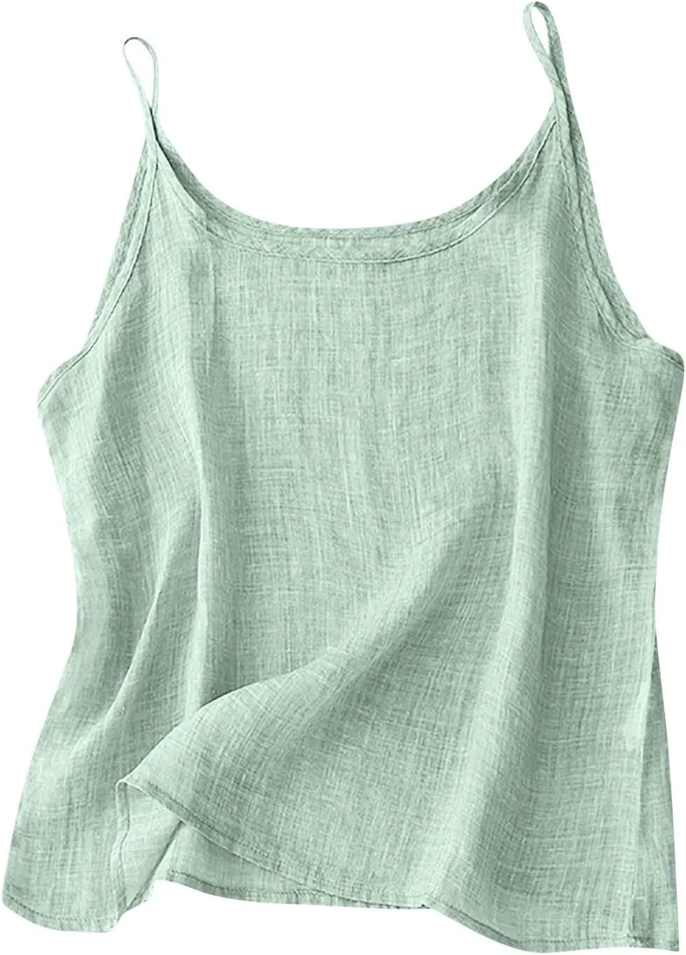 Cotton Linen Tank Tops for Women Casual Summer Gauze Shirt Basic Sleeveless Layering Camisoles Beach Vacation Clothes
