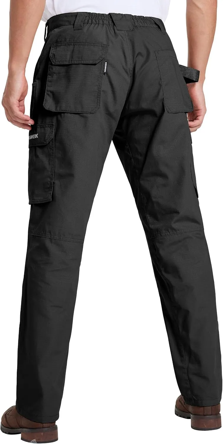 DURAWERK Men's Cargo Pants, Water Resistant Work Pants, Durable Ripstop Tactical Pants, EDC Hiking Pants, Hunting Pants