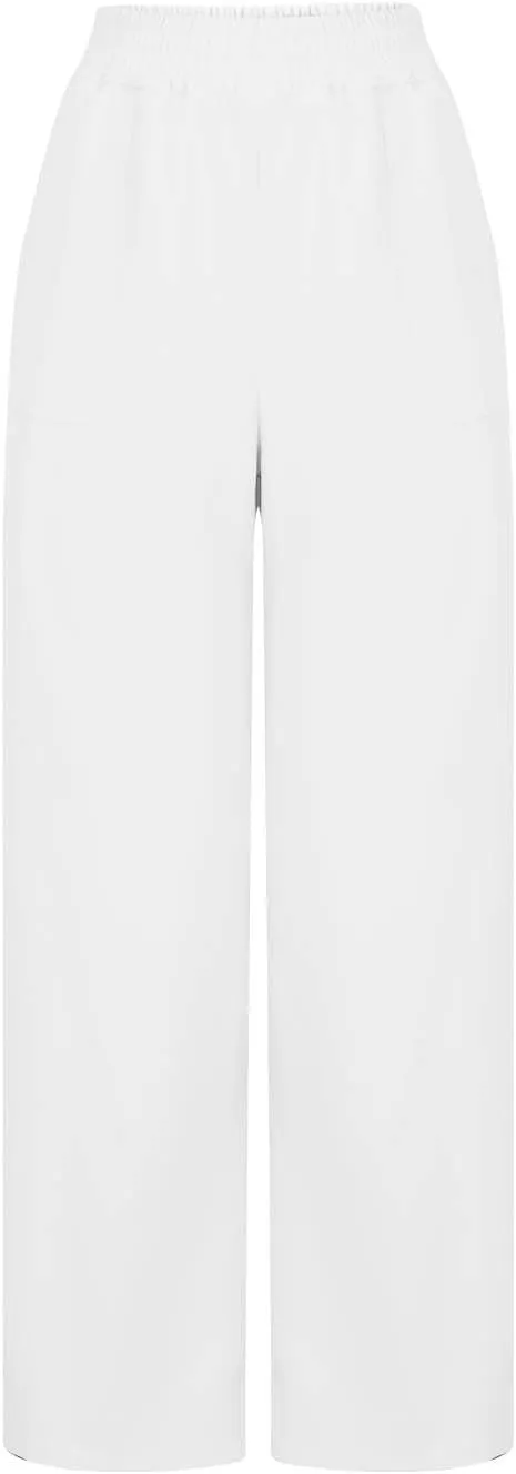 Flowy Pants for Women Flowy Beach Pants Linen Palazzo Pants Summer Elastic Pants Workout Soft Pants Long Trousers