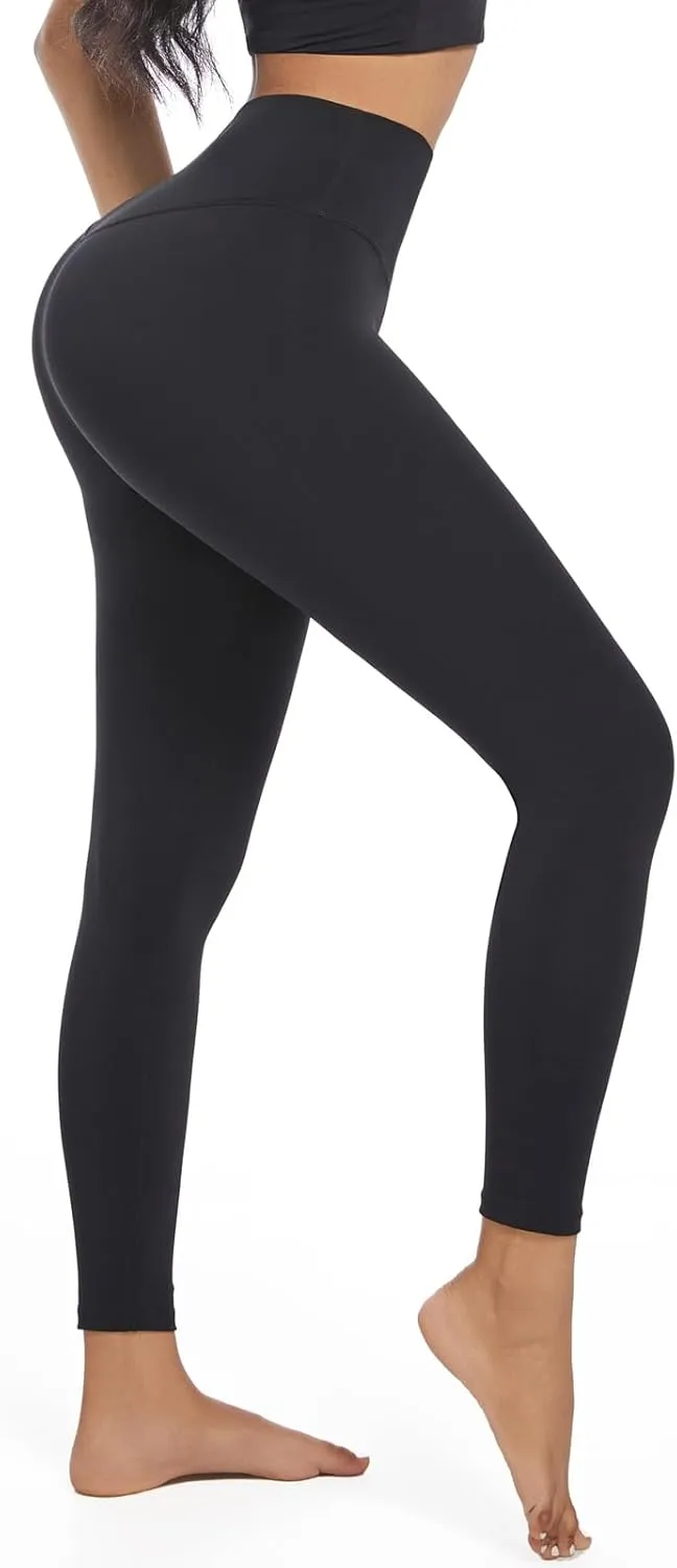 GPY Women's Compression Leggings, Yoga Pants, Butt Lifting, Seamless, High Waist, Tummy Control, Stretchy, Shapewear Black