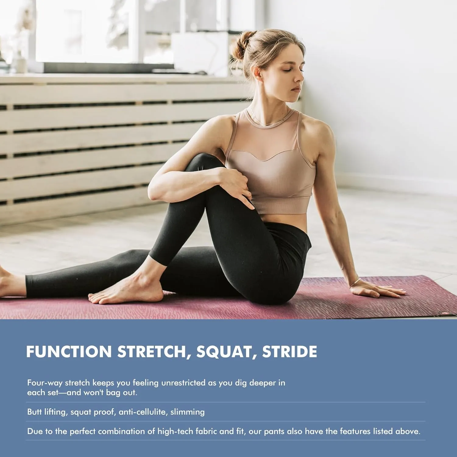 GPY Women's Compression Leggings, Yoga Pants, Butt Lifting, Seamless, High Waist, Tummy Control, Stretchy, Shapewear Black