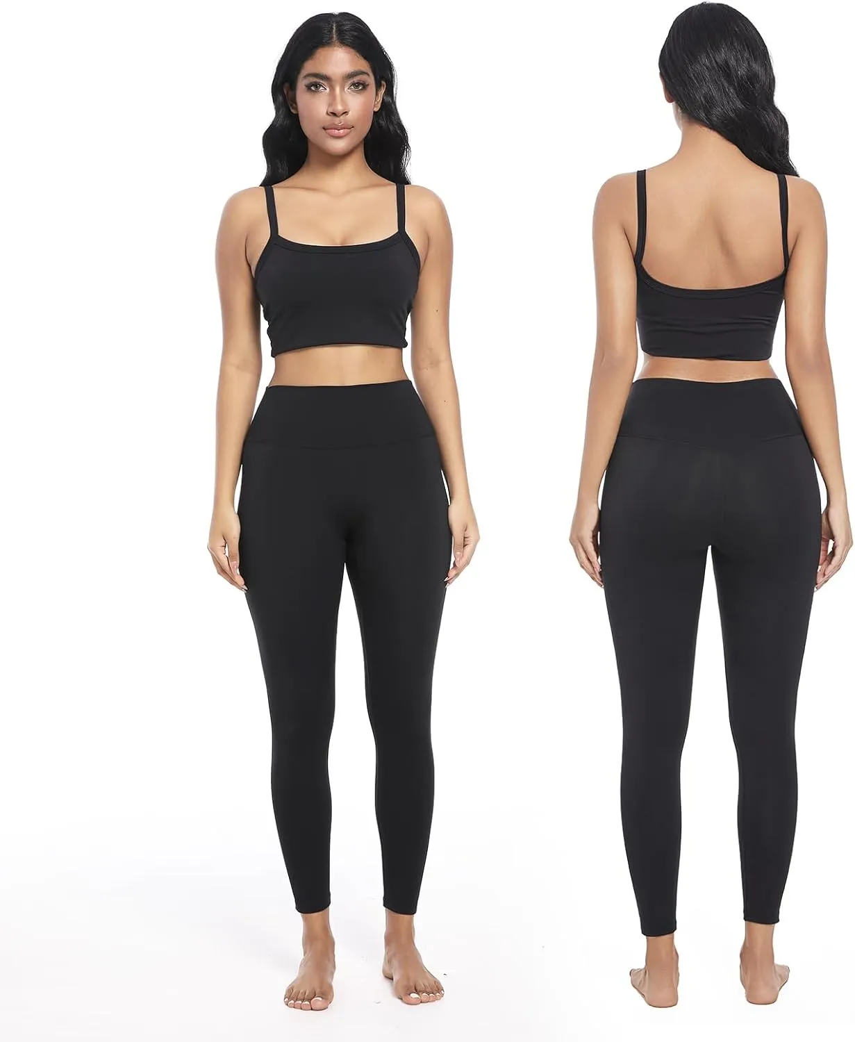 GPY Women's Compression Leggings, Yoga Pants, Butt Lifting, Seamless, High Waist, Tummy Control, Stretchy, Shapewear Black