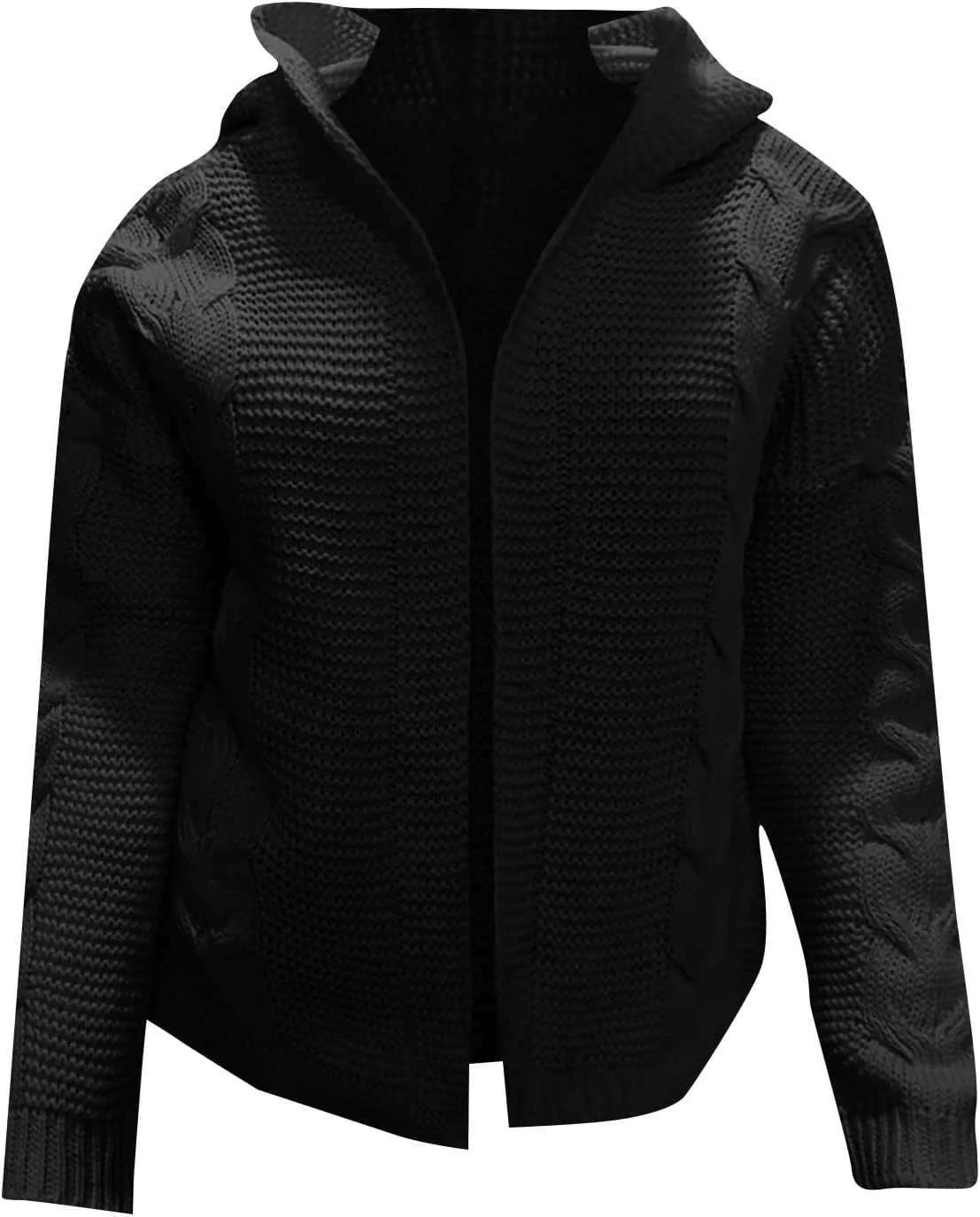 Holiday Hood Long Sleeve Sweater Ladies Cocktail Basic Hooded Regular Fit Windbreaker Women Knit Soft Solid