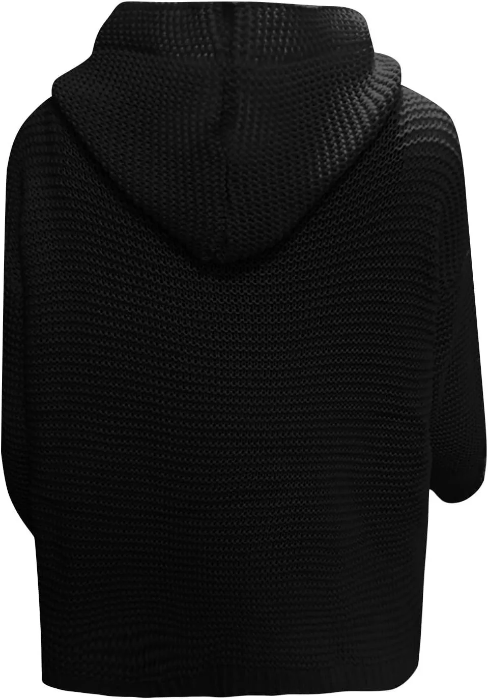 Holiday Hood Long Sleeve Sweater Ladies Cocktail Basic Hooded Regular Fit Windbreaker Women Knit Soft Solid