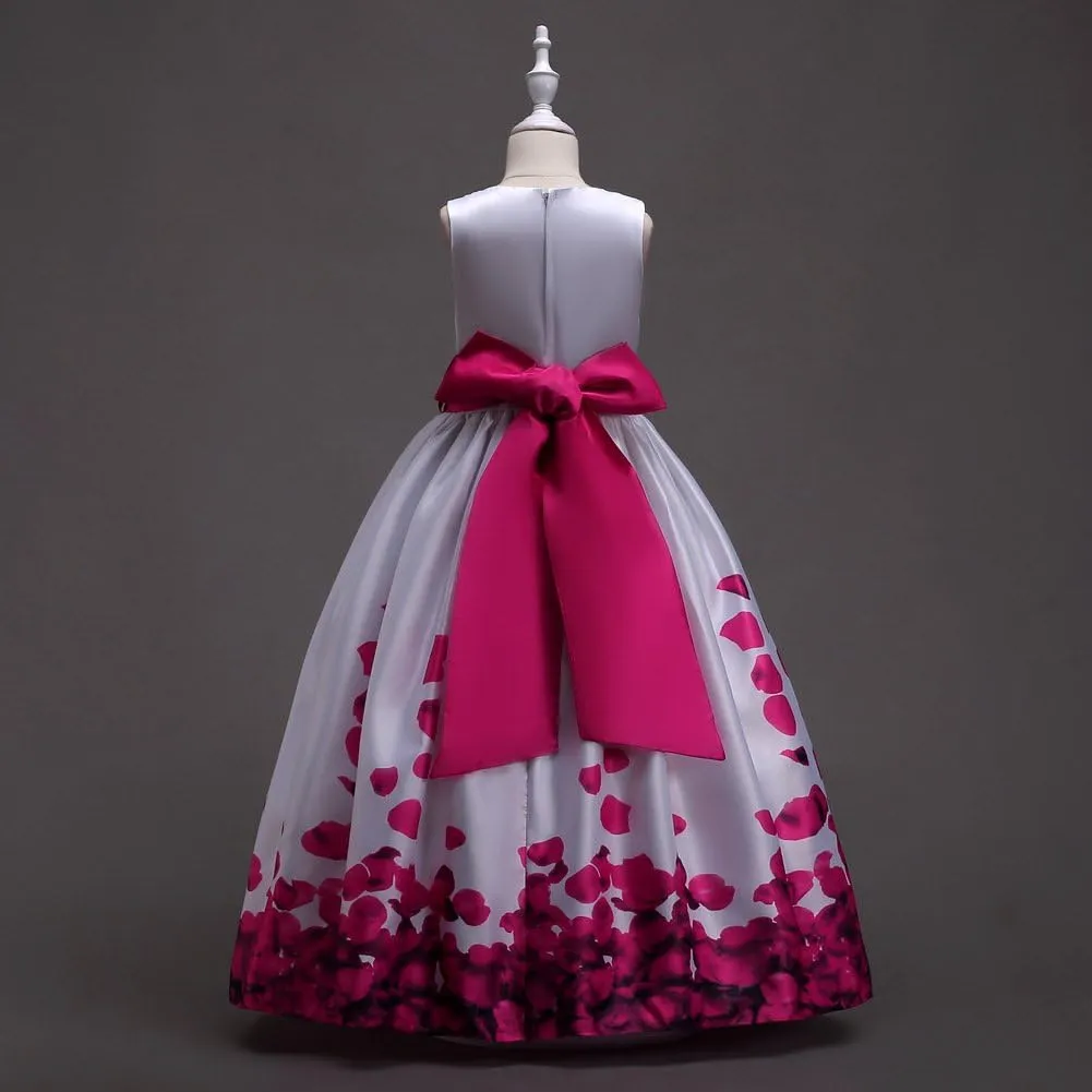 IBTOM CASTLE Girls Long Communion Princess Dresses Flower Pageant Party Wedding Floor Length Dance Evening Gowns