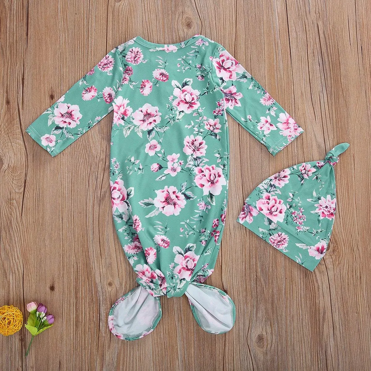 Infant Newborn Baby Girls Floral Sleep Gown Headband Sleepwear Romper Sleeping Bags Outfits