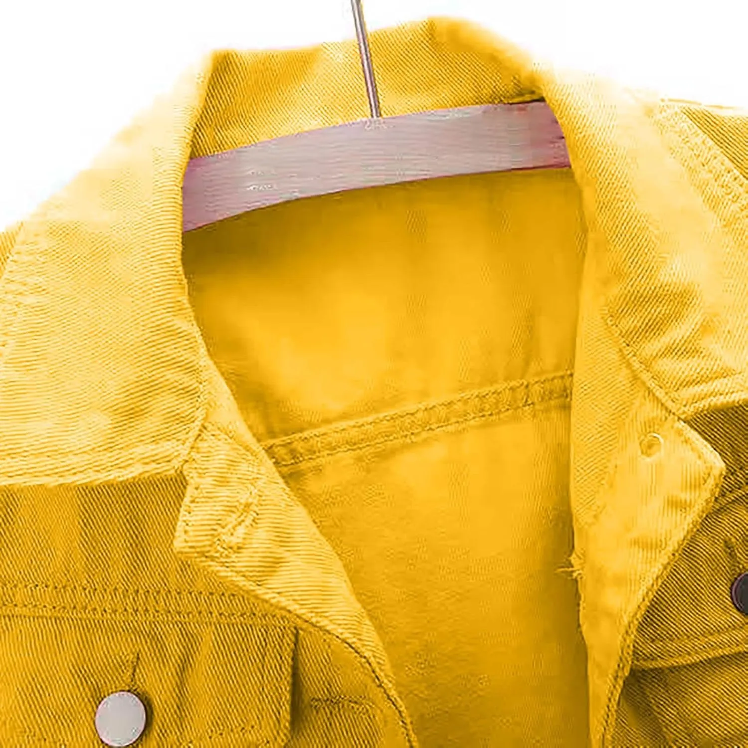 Jean Jacket for Women Trendy 2024 Plus Size 3/4 Sleeve Short Denim Jacket Casual Lapel Button Down Basic Cropped Coat