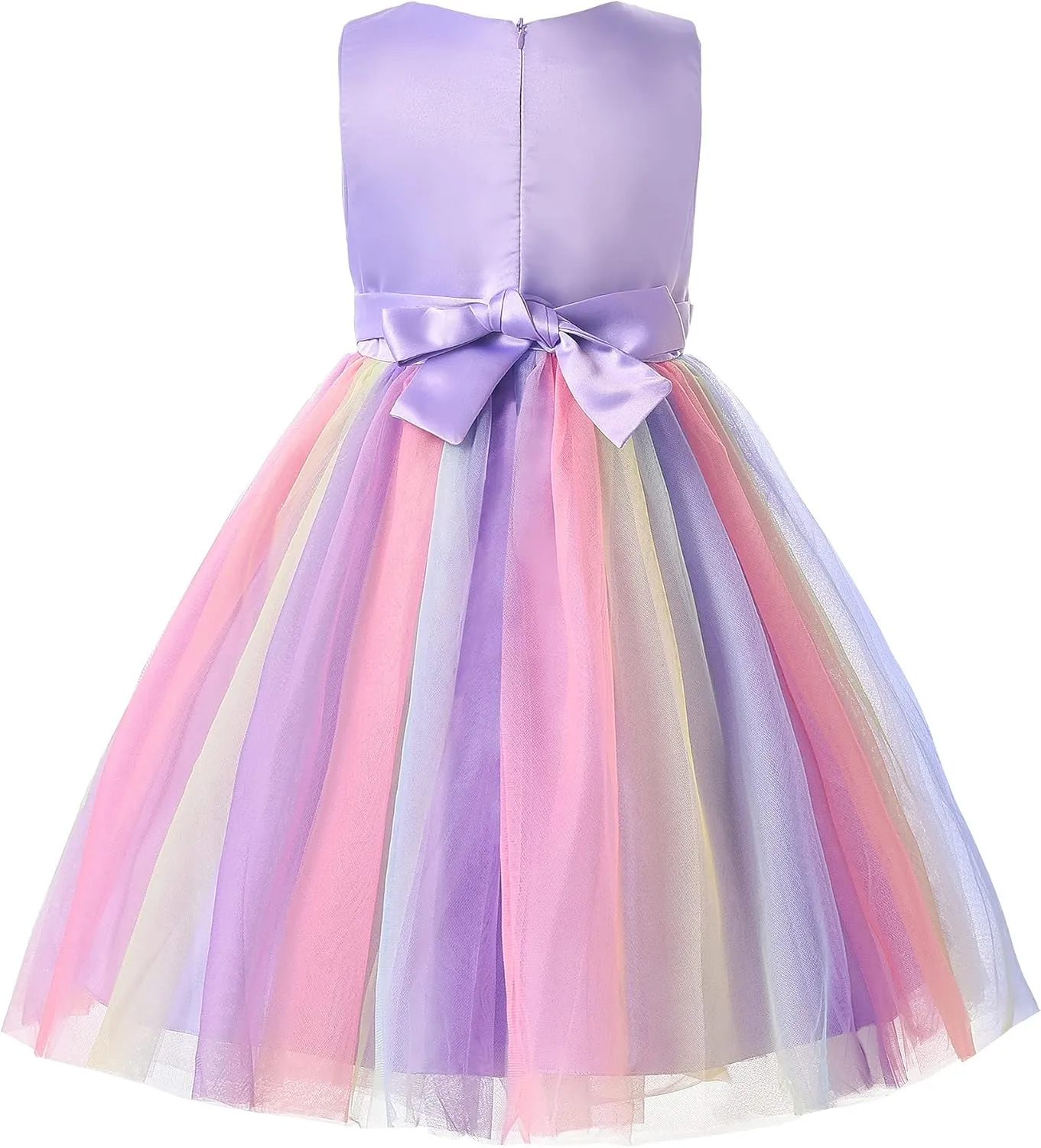JerrisApparel Flower Girls Sequin Dress Rainbow Tutu Birthday Party Dress Pageant Gown
