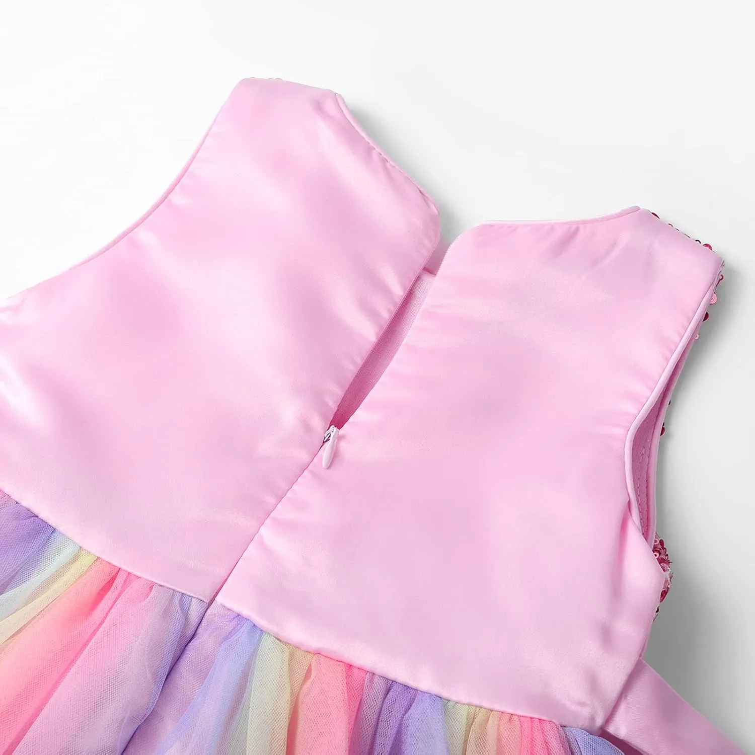 JerrisApparel Flower Girls Sequin Dress Rainbow Tutu Birthday Party Dress Pageant Gown