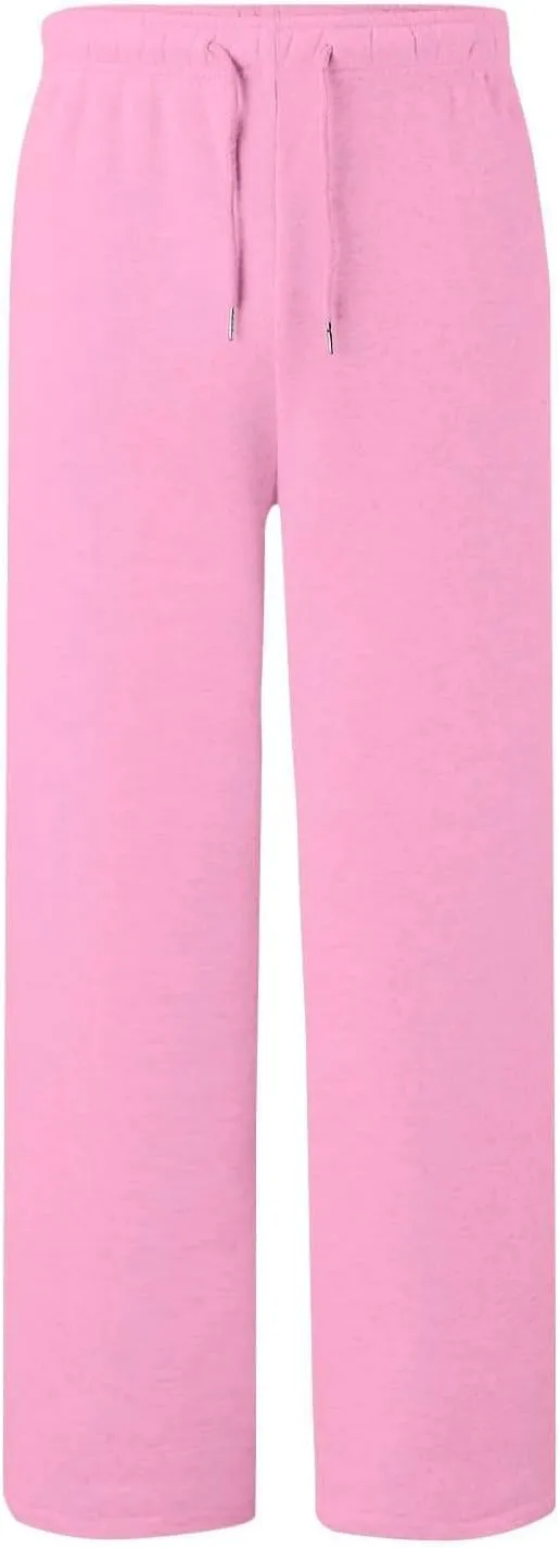 JiXiang Girls Sweatpants Bow Graphic Print High Elastic Waist Straight Leg Fleece Lined Lounge Sweat Pants Wide Leg Joggers