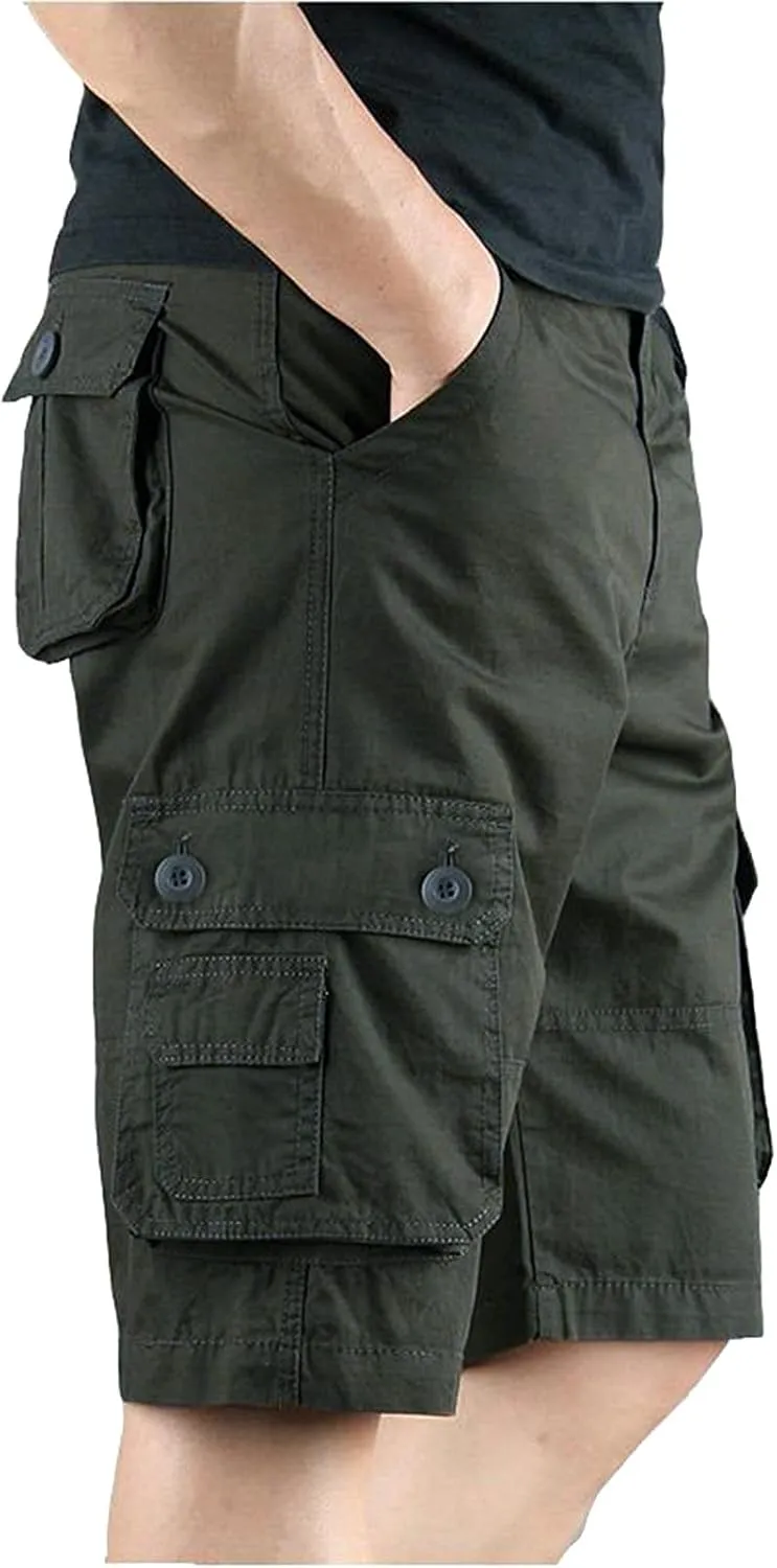 LCMTWX Khaki Shorts Leisure Overalls Summer Men's and Color Pants with Multi-Pocket Men's Pants Big and Tall Cargo Shorts