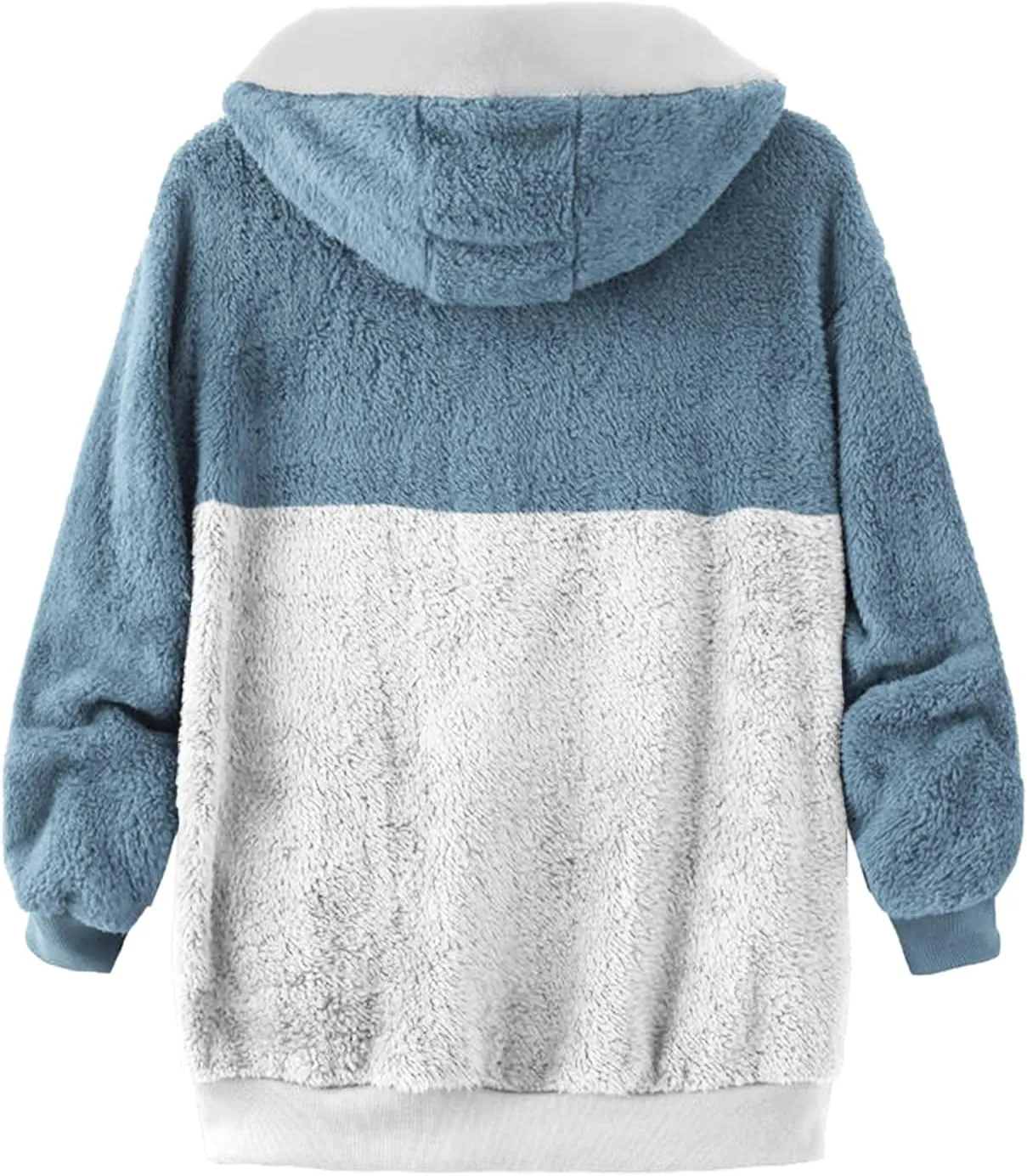 LCMTWX Winter Coats for Women 2023 Trendy Cute Hooded Pullover Sweatershirt Solid Artificial Full Zip Long Sleeve Casual