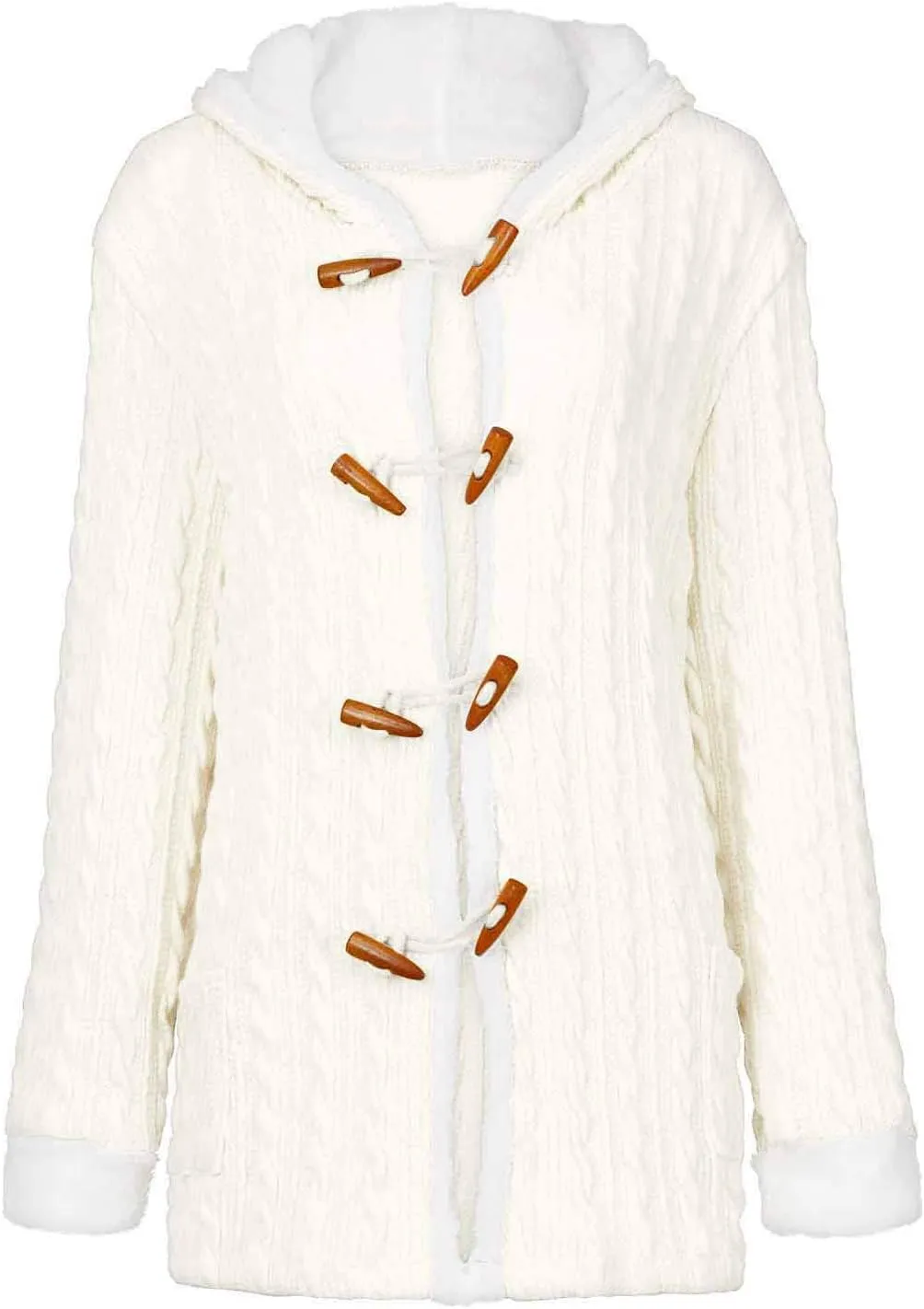 LCMTWX Winter Coats for Women Hooded Warm Winter Coats Outwear Winter Women's Coat Color Block Patchwork Cardigan Coats
