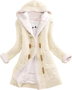 LCMTWX Winter Coats for Women Hooded Warm Winter Coats Outwear Winter Women's Coat Color Block Patchwork Cardigan Coats