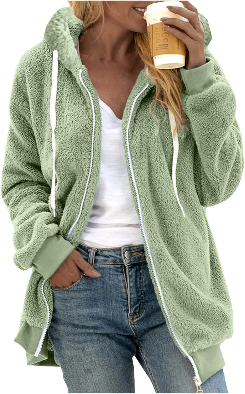 LCMTWX Women Fashion Color Block Faux Shearling Coat Pullover Sweatershirt Solid Artificial Wool Coat Outerwear with Warm
