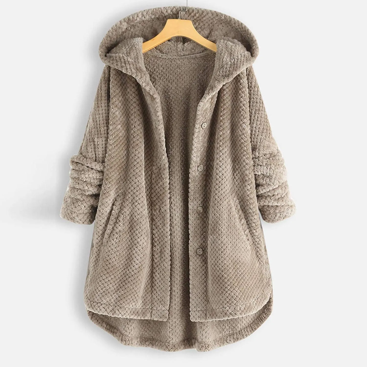 LCMTWX Womens 2023 Winter Fuzzy Fleece Jacket Fleece Sleeve Plus Size Women Women's Coat Solid Oversized Fuzzy Fleece De