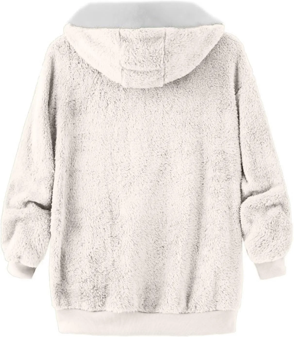 LCMTWX Womens 2023 Winter Fuzzy Fleece Jacket Hooded Pullover Warm Wool Plush Coat Zipper Solid Oversized Fuzzy Fleece