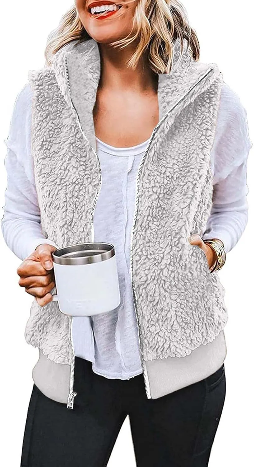 LCMTWX Womens Winter Fuzzy Fleece Jacket Outdoor Slim Outwear Office Casual Plush Cardigan Trendy Overcoat Hooded Coats