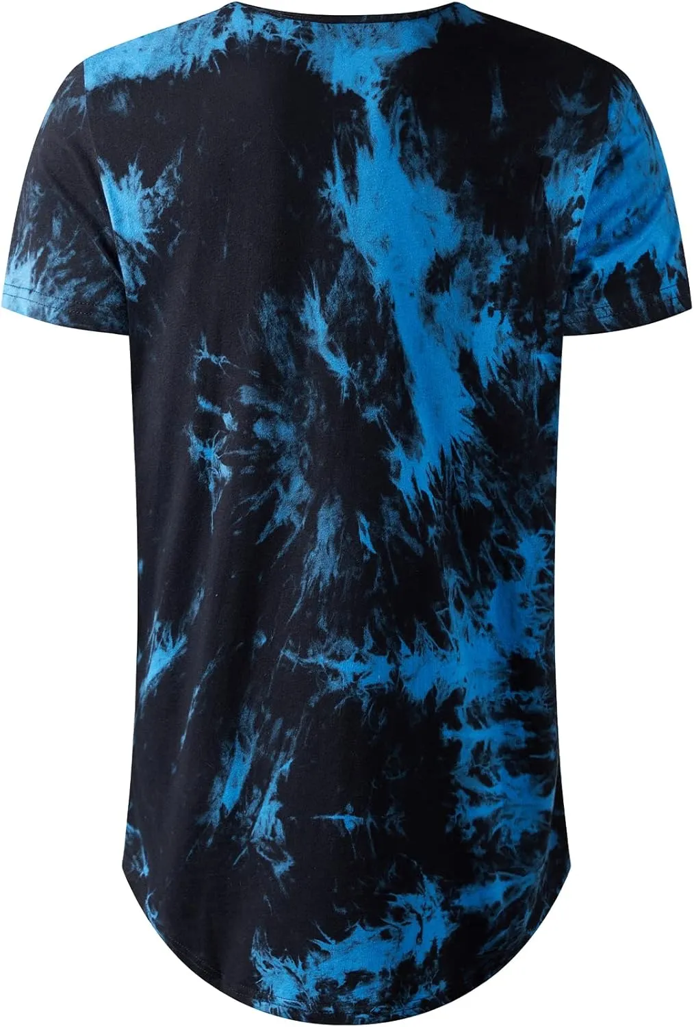 LETAOTAO Long Shirts for Men Hip Hop Shirts Longline Tie Dye Shirts Hipster Gym T Shirts Scallop Tee(Regular&Big and Tall)